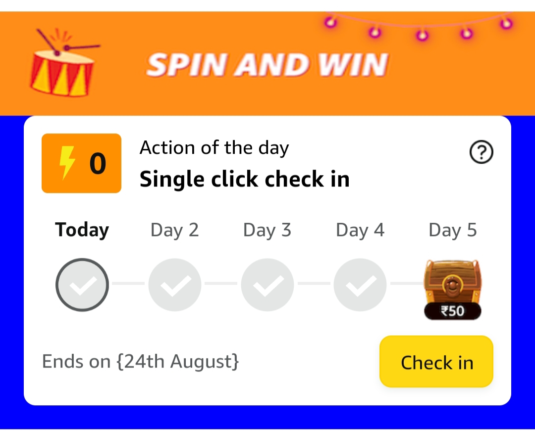 Amazon Funzone Streak: Win FREE Rs.50 Amazon Pay Balance | Check-in Daily