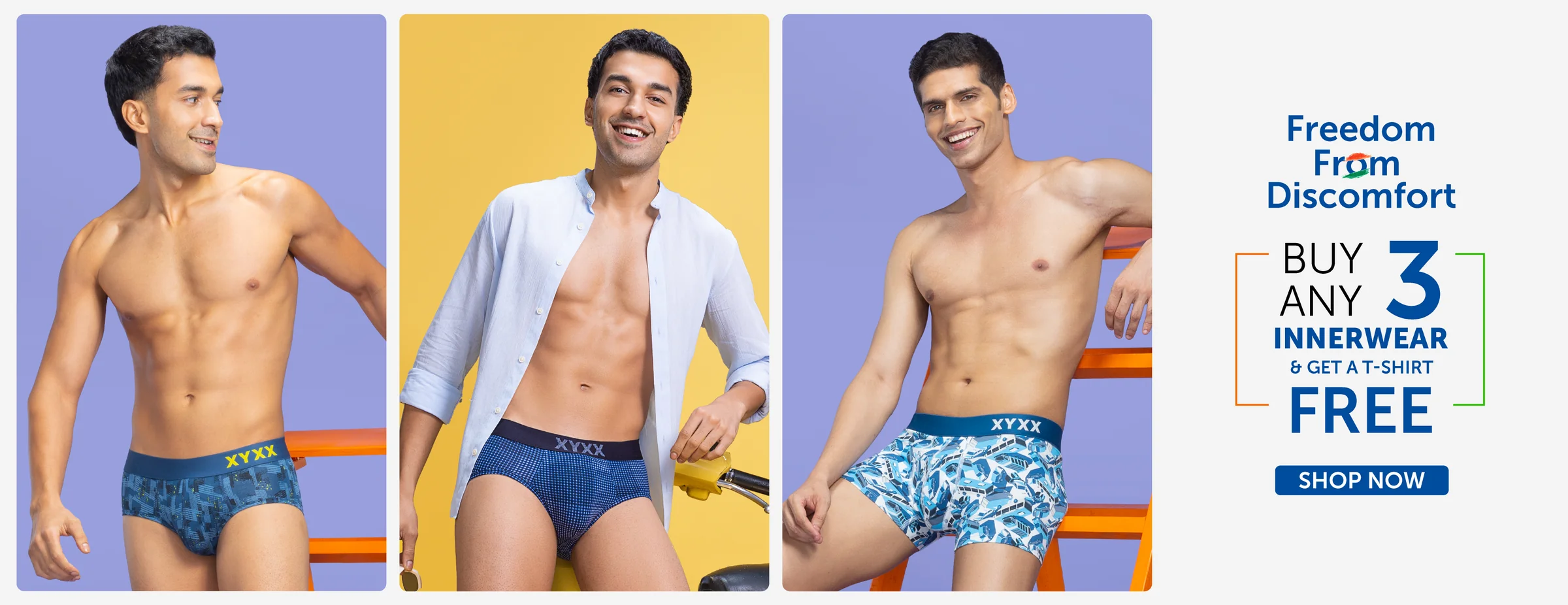 XYXX Offer: Buy 3 Premium Innerwear & Get 1 Premium T-Shirt FREE