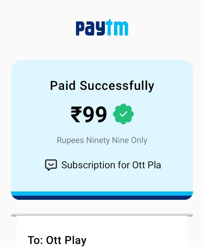 Sony Liv Subscription OTTPlay Dhamaka Plan Proof