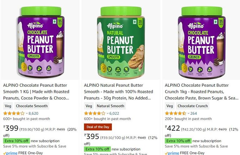 Alpino Natural Organic Peanut Butter