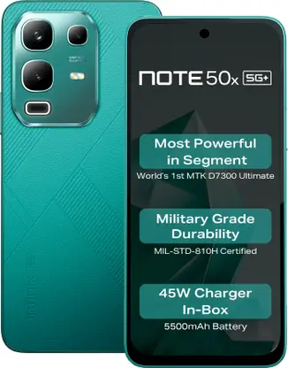 Infinix Note 50x 5G+ Mobile with Dimensity 7300 ULTIMATE 5500 mAh Infinix AI @ ₹10,499