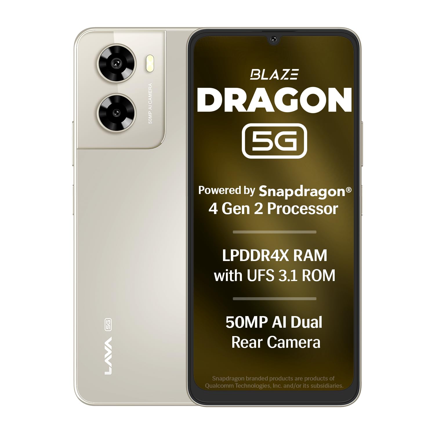 Lava Blaze Dragon 5G Snapdragon 4 Gen 2 chipset 50MP AI camera 5000mAh battery @ Rs 9499