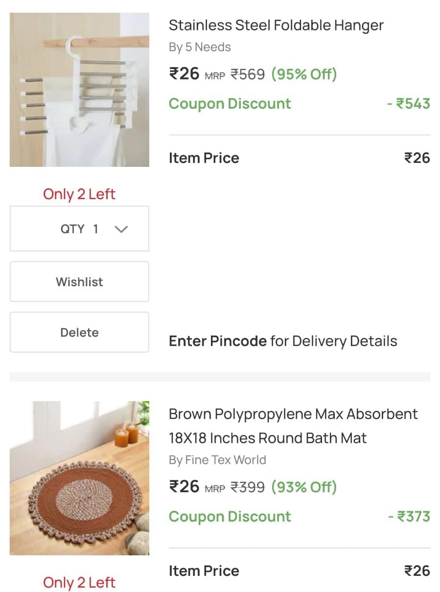 Pepperfry Loot Products @ ₹26 + Free Delivery
